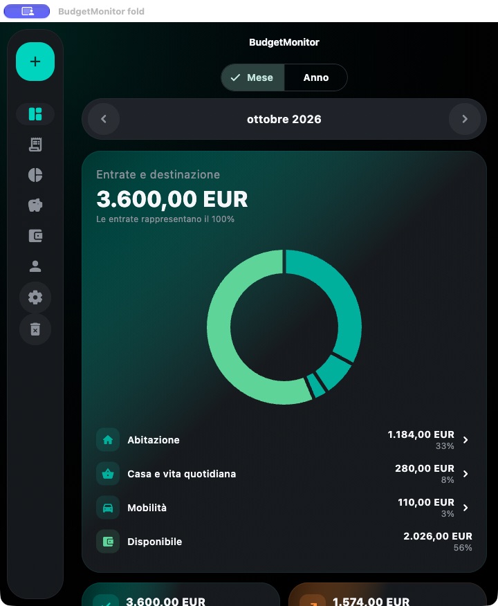BudgetMonitor · Pieghevole · Anteprima nativa adattiva
