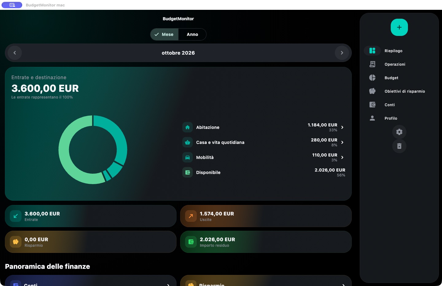 BudgetMonitor · Mac · App Mac nativa